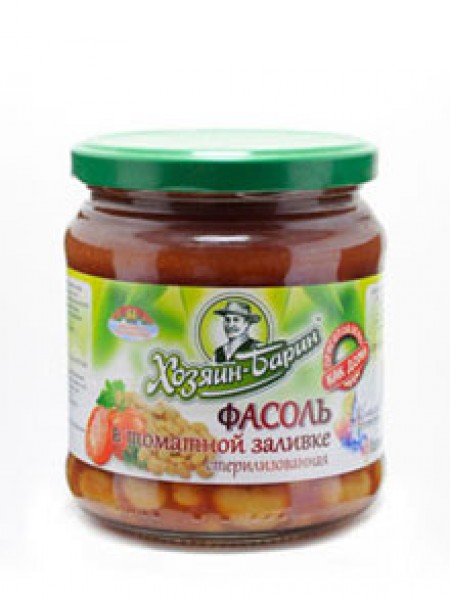 конс. Фасоль в томатн. заливке стерилиз Хозяин барин 450г*8 ст.банка конс. Фасоль в томатн. заливке стерилиз Хозяин барин 450г*8 ст.банка